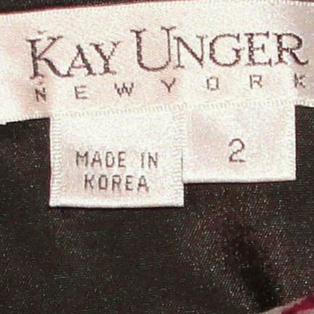 SOLD Kay Unger Silk Fit n Flare Art Print Dress - Picture 6 of 6